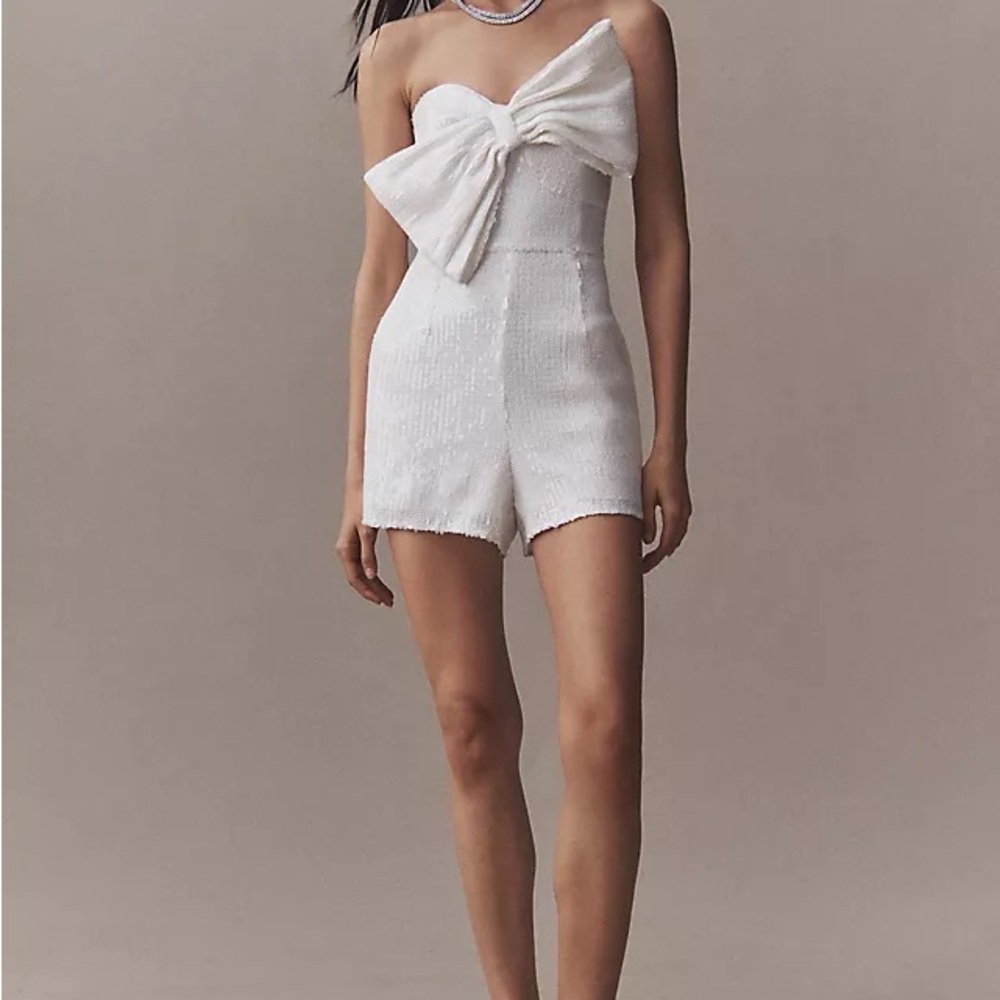 Anthropologie (Hutch) Ivory Strapless Romper